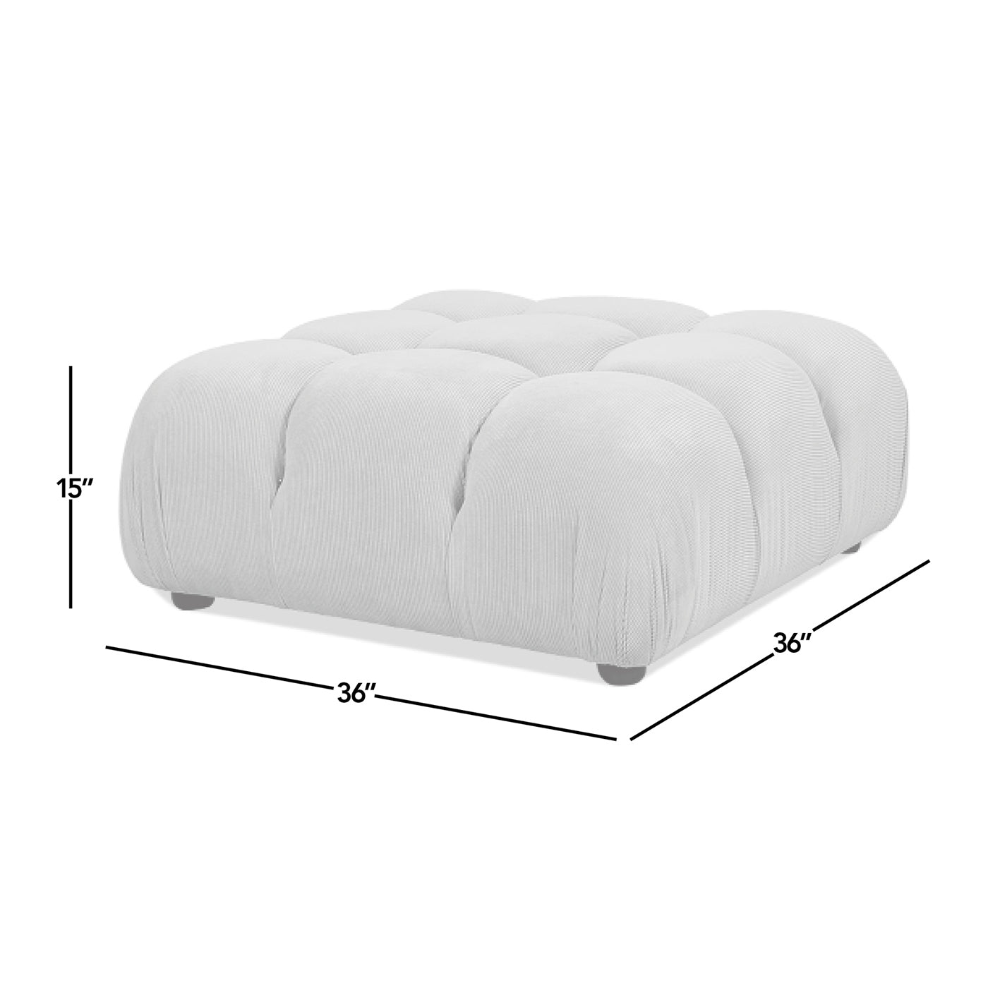 Marcel 36" Bubble Modular Cocktail Ottoman