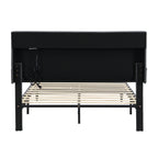 King-Size Upholstered Platform Bed Frame with Modern Button-Tufted