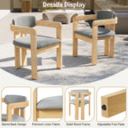 Set of 2 Outdoor Acacia Wood Dining Chairs with Cushions
