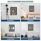 21" x 17" Stainless Steel Shower Niche Double Shelf, Gunmetal