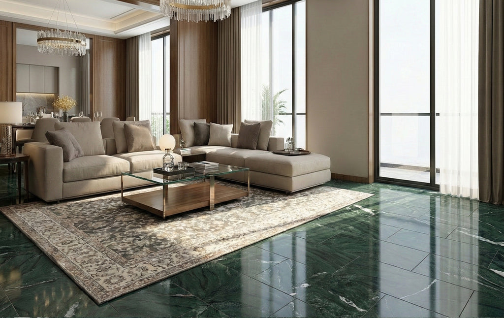 12x24 Green Natural Marble Polished Tile