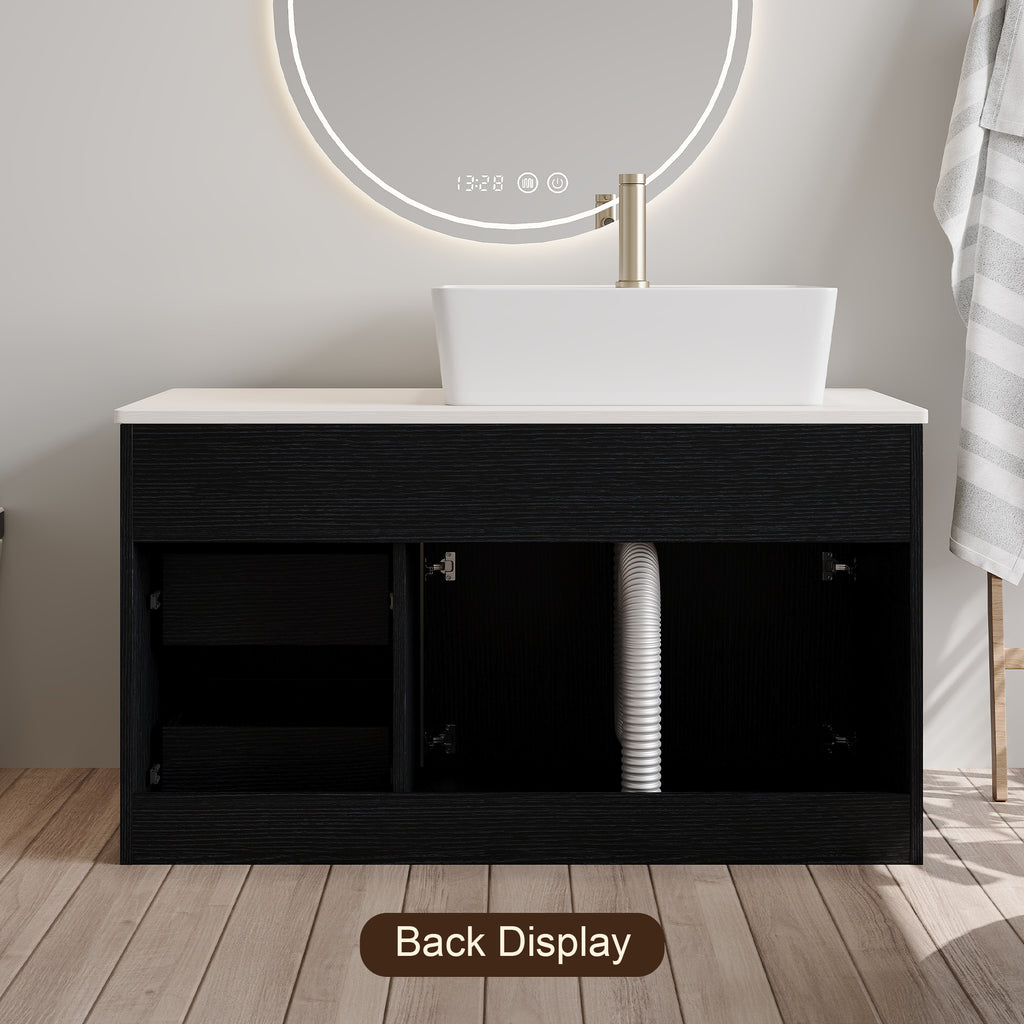 36" Wall-Mounted Bathroom Vanity with Vessel Sink