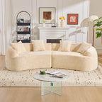 Beige Curved Compressed Sofa