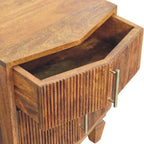 Solid Wood Louvre Bedside Unit