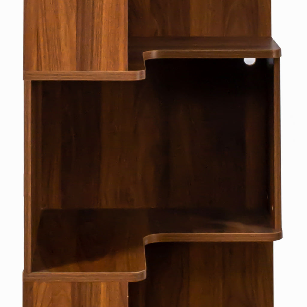 5 Tier Corner Bookshelf with Baffle and LED Lights