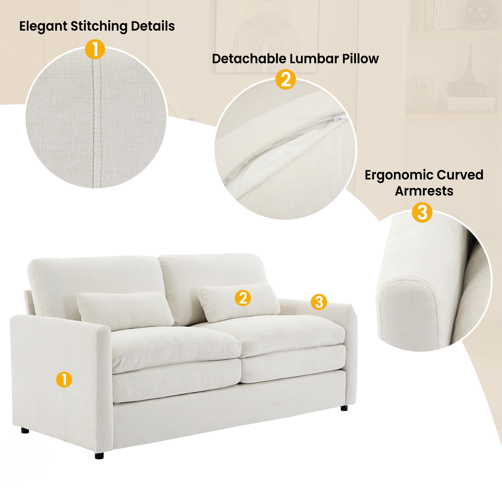 Cozy Upholstered Sofa Set Oversized Comfy Cloud Sofa
