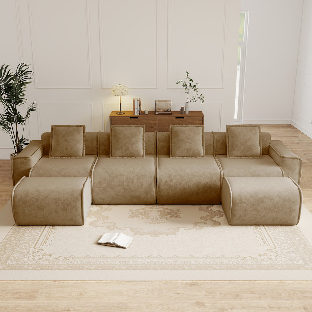 Streamlined Design Modular 4 Seat U Shape Sectional Sofa