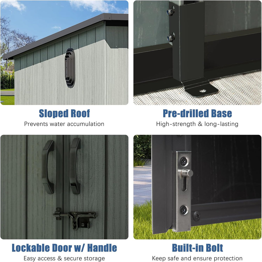 6x11FT Outdoor Resin Storage Shed
