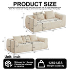 Minimalist 3+2 Seater Corduroy Sofa Set with Curved Lines