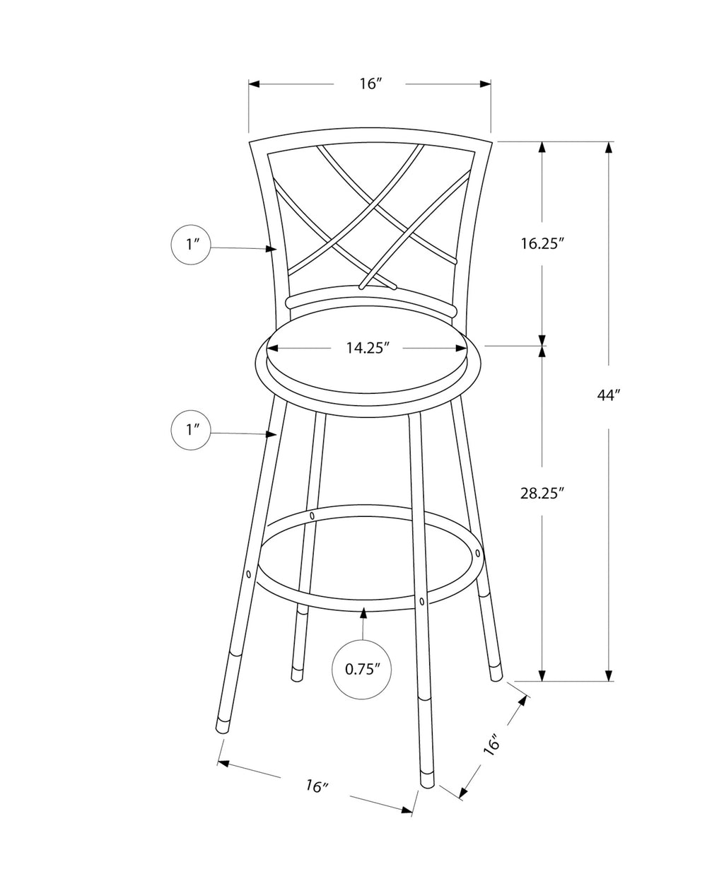 Bar Stool Set Of 2, Swivel, Bar Height