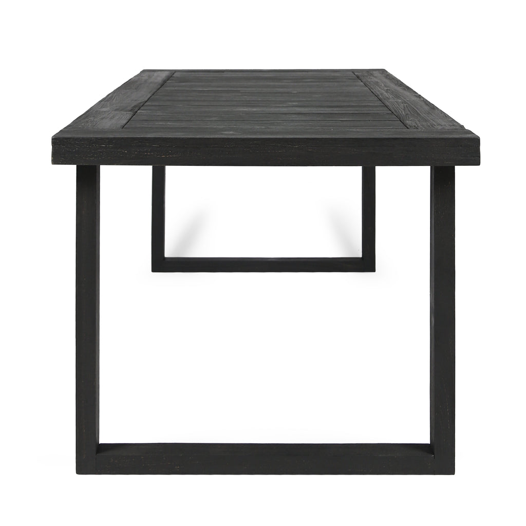 3-Piece Solid Acacia Wood Outdoor Dining Set, Sandblast Dark