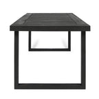 3-Piece Solid Acacia Wood Outdoor Dining Set, Sandblast Dark