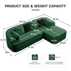 106" Teddy Fabric No Assembly Sofa with L-Shaped Chaise