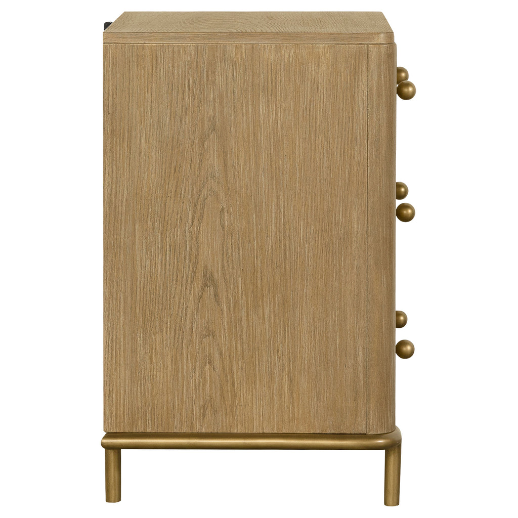 Sand Wash 3-Drawer Nightstand with USB Ports