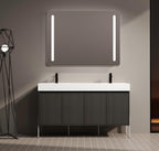 60" Freestanding Bathroom Vanity with Resin Double Sink