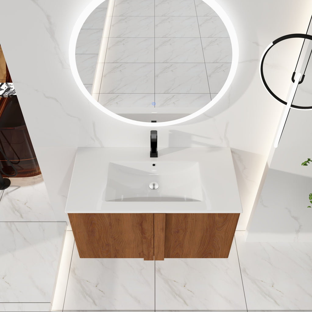 36" Wall-Mounted Bathroom Vanity with Sink Combo