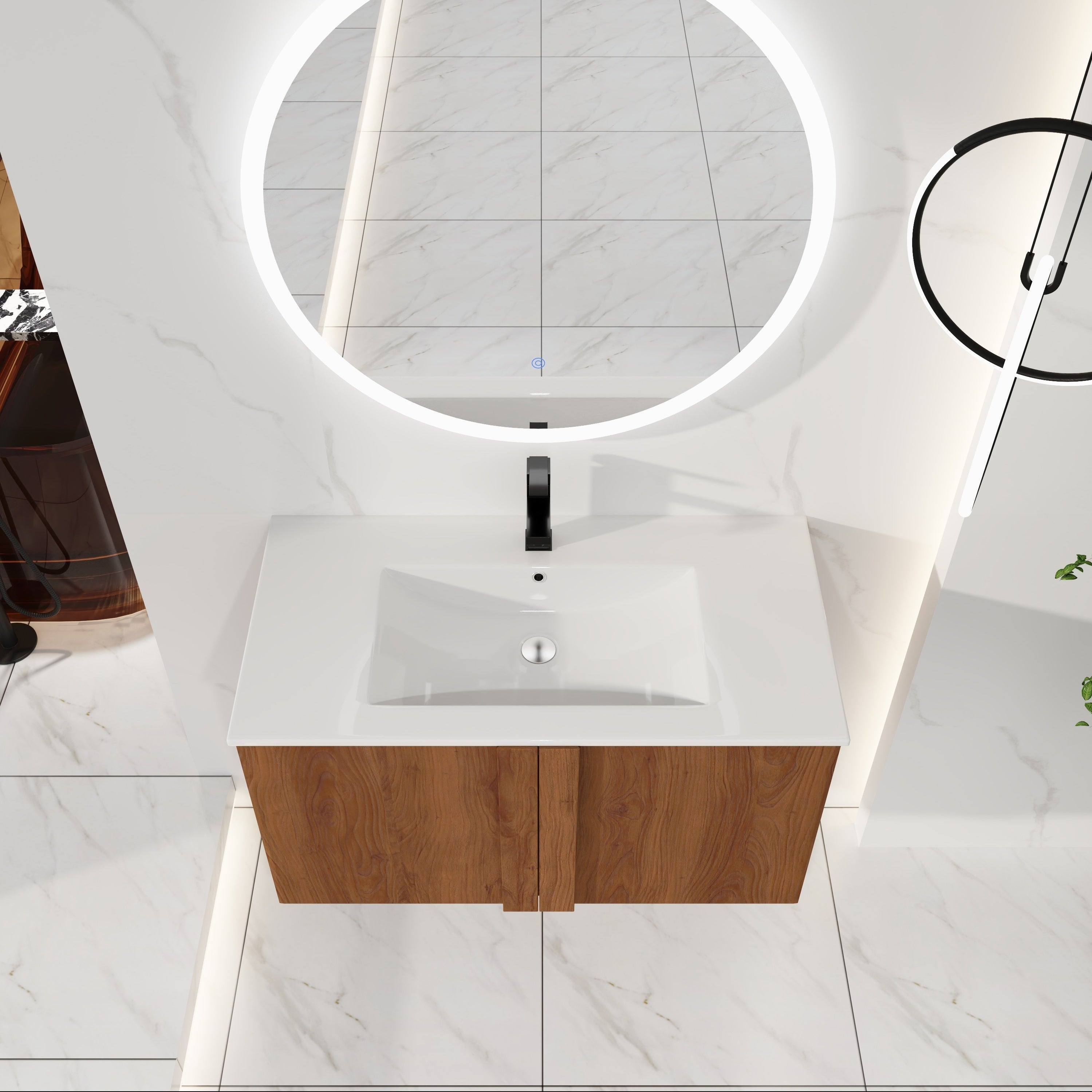36" Wall-Mounted Bathroom Vanity with Sink Combo