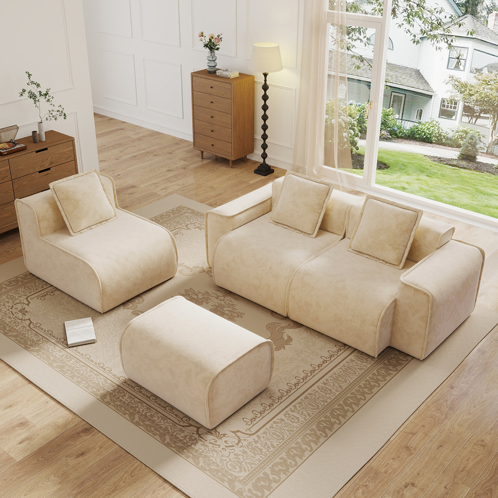Streamlined Design Modular 3 Seat L Shape Sectional Sofa