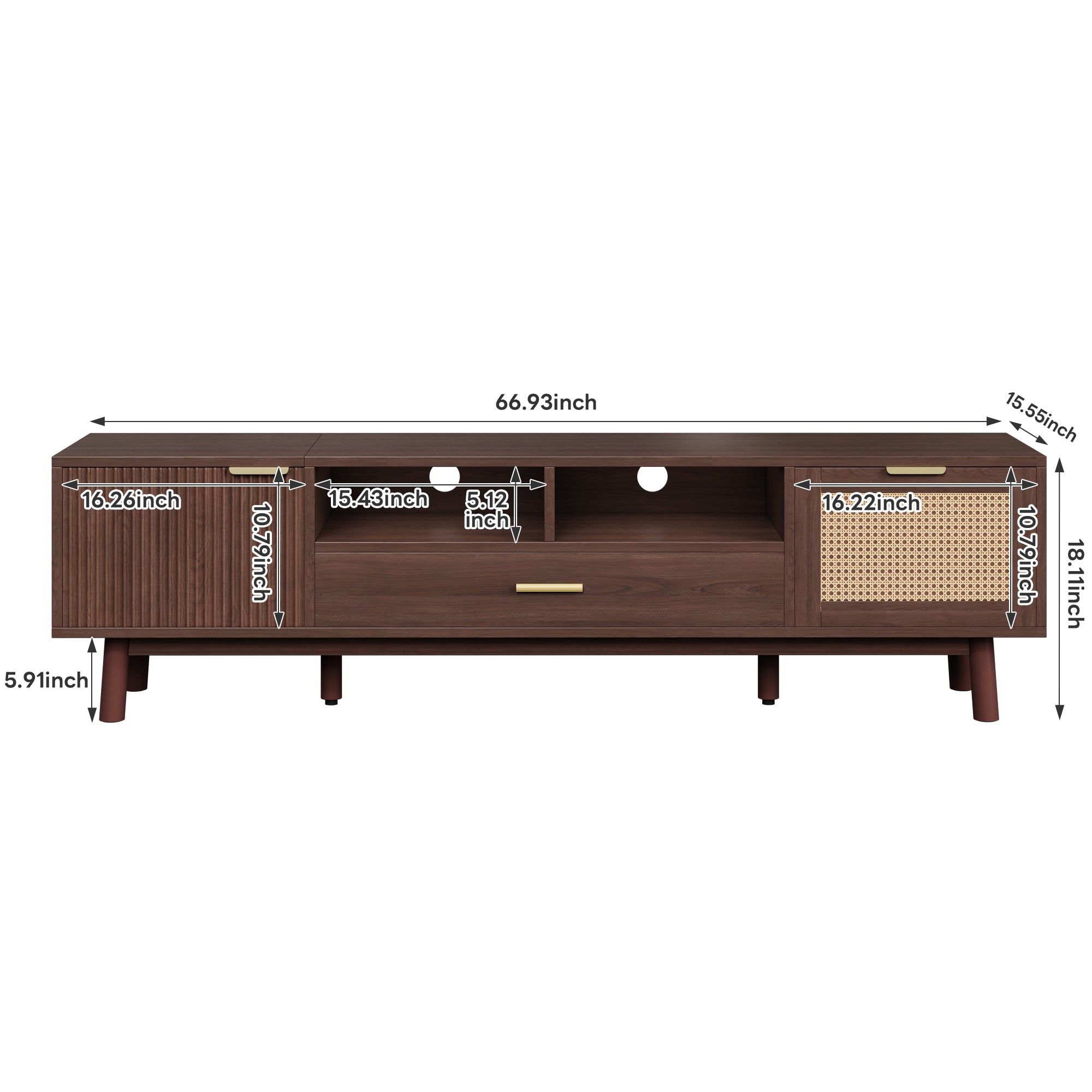 Wood Fashionable TV Stand for 75" TVs