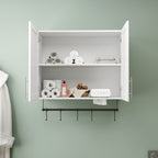 Bathroom Wall Cabinet with Adjustable Shelf and Towel Bar