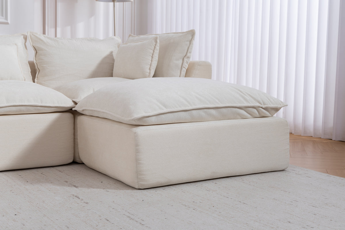 129.8" Width Cloud Couch Oversized Modular Sectional Sofa