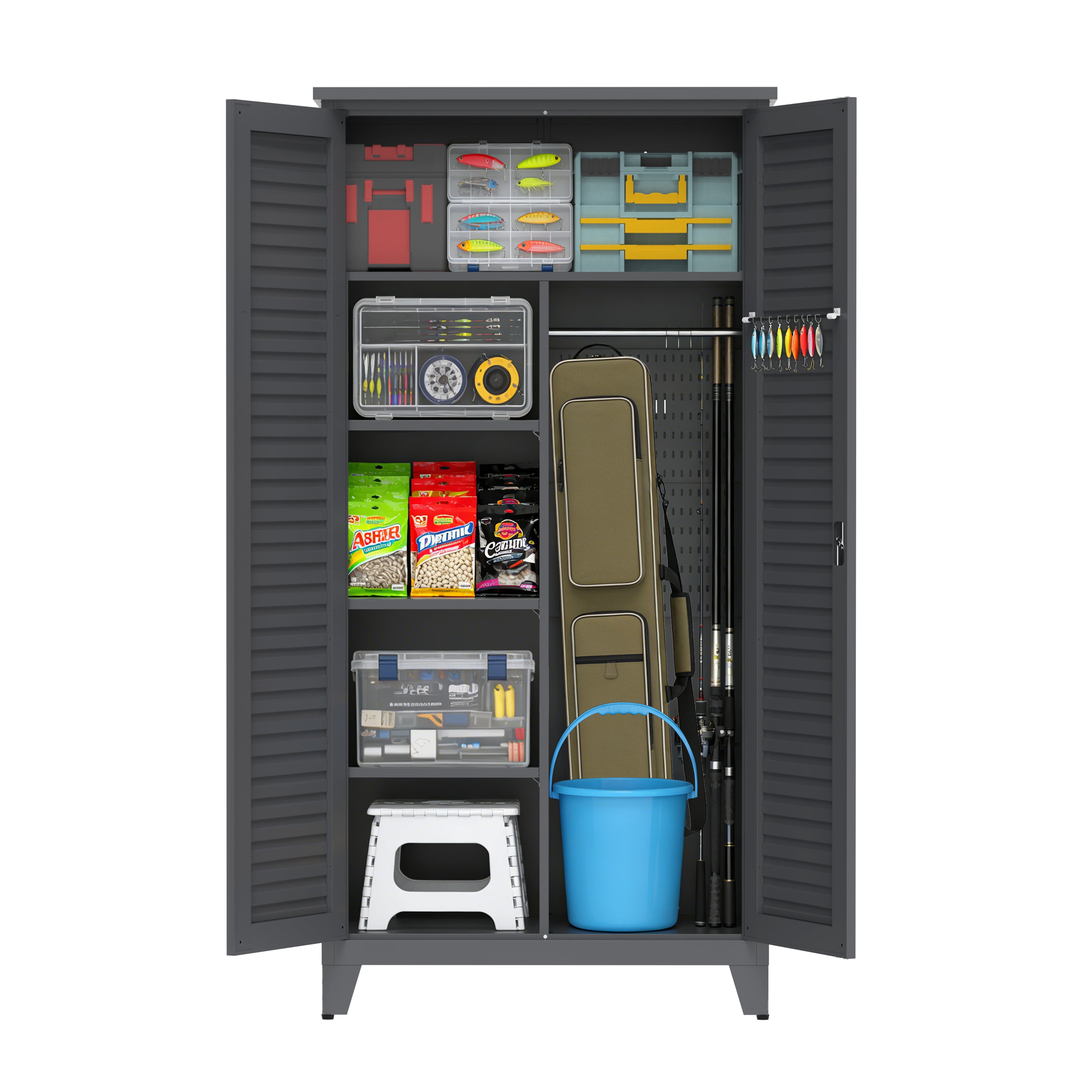 73" Tall Metal Tool Storage Cabinet