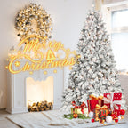 4FT Flocked Christmas Tree with 150 UL Lights and 21 Pine Cones