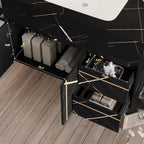 35.2 in Floating Bathroom Vanity with Sink and Faux Marble Top