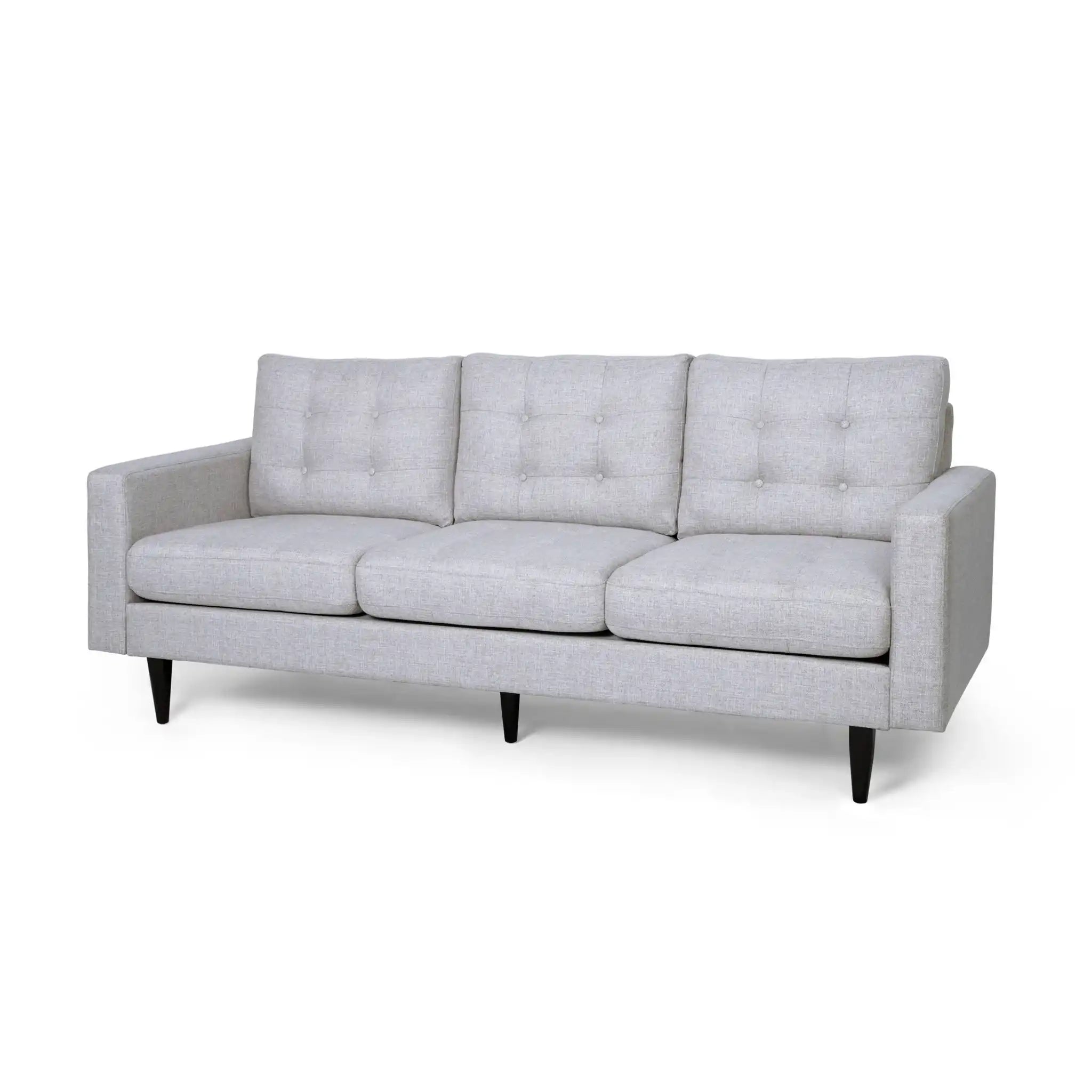 Jenny Contemporary Tufted Fabric 3-Seater Sofa