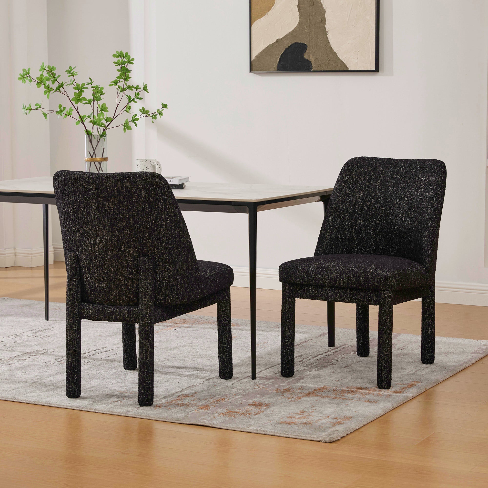 21.46" Wide Modern Minimalist Dining Chair Set of Two