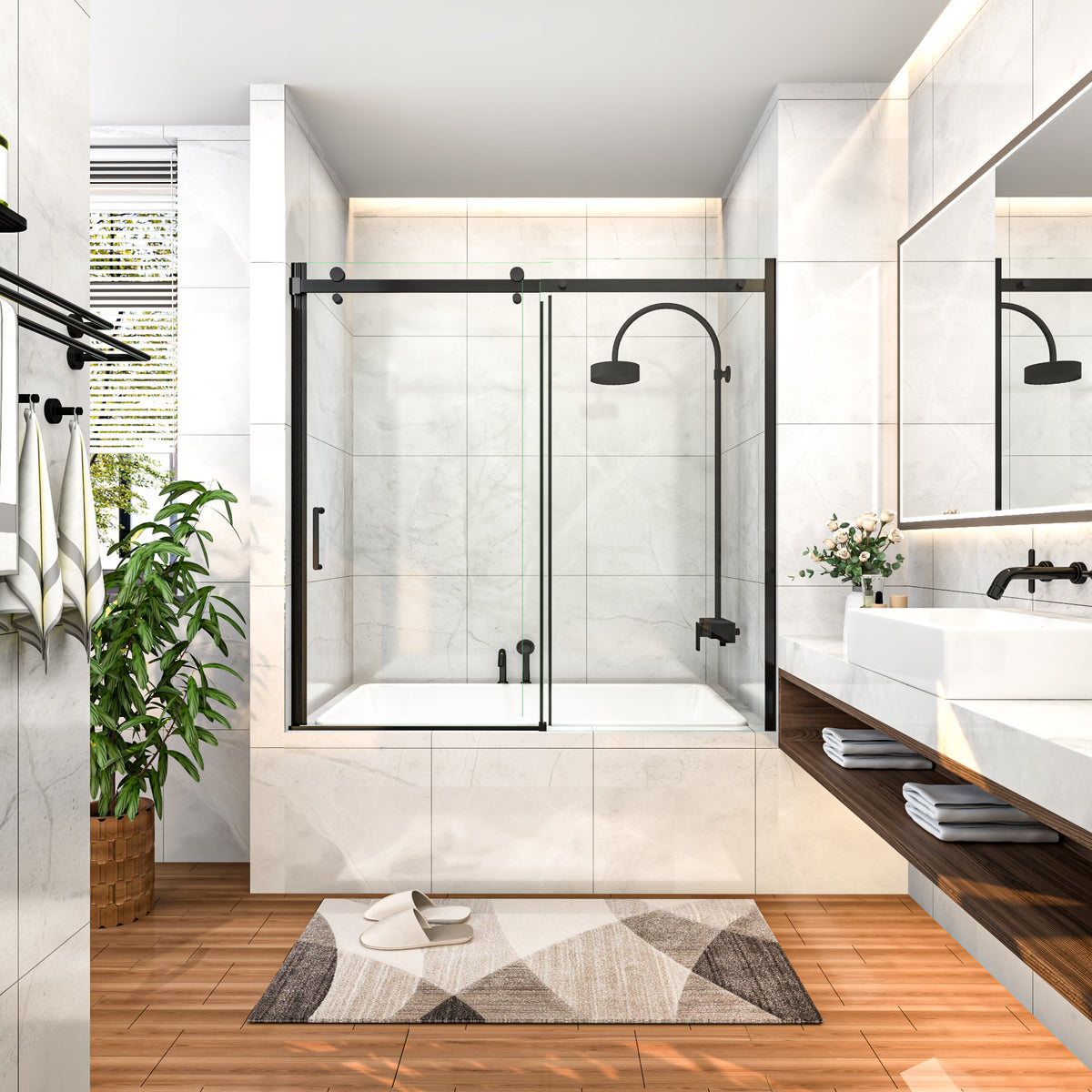 Mod Semi-Frameless Sliding Bathtub Door