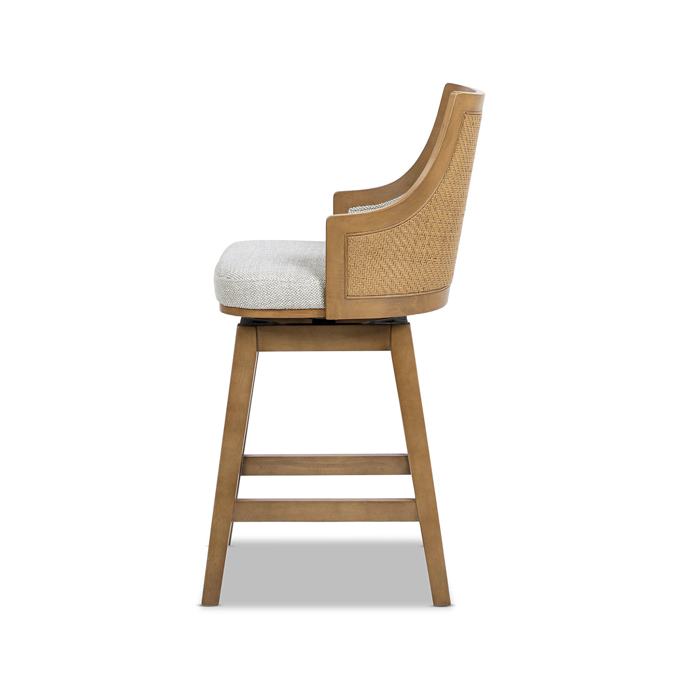 Bahama 26" Cane Rattan High-Back Swivel Counter Stool