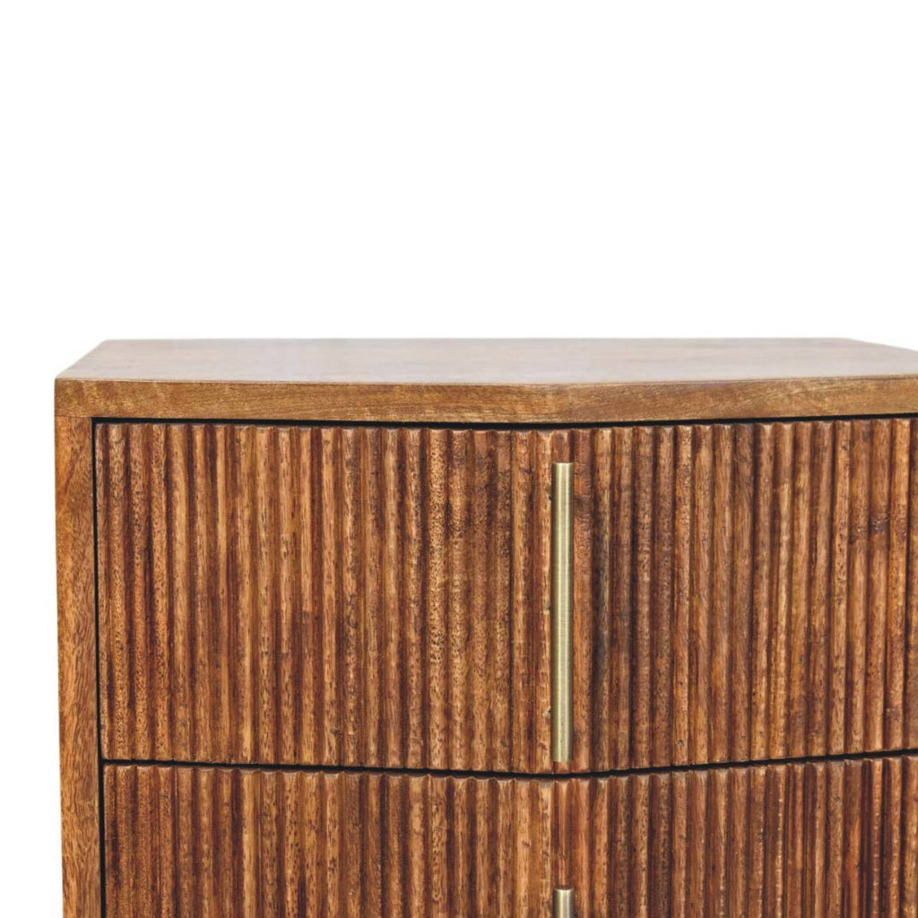 Solid Wood Louvre Bedside Unit