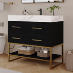 36" Artificial Stone Bathroom Vanity with Ceramic Sink