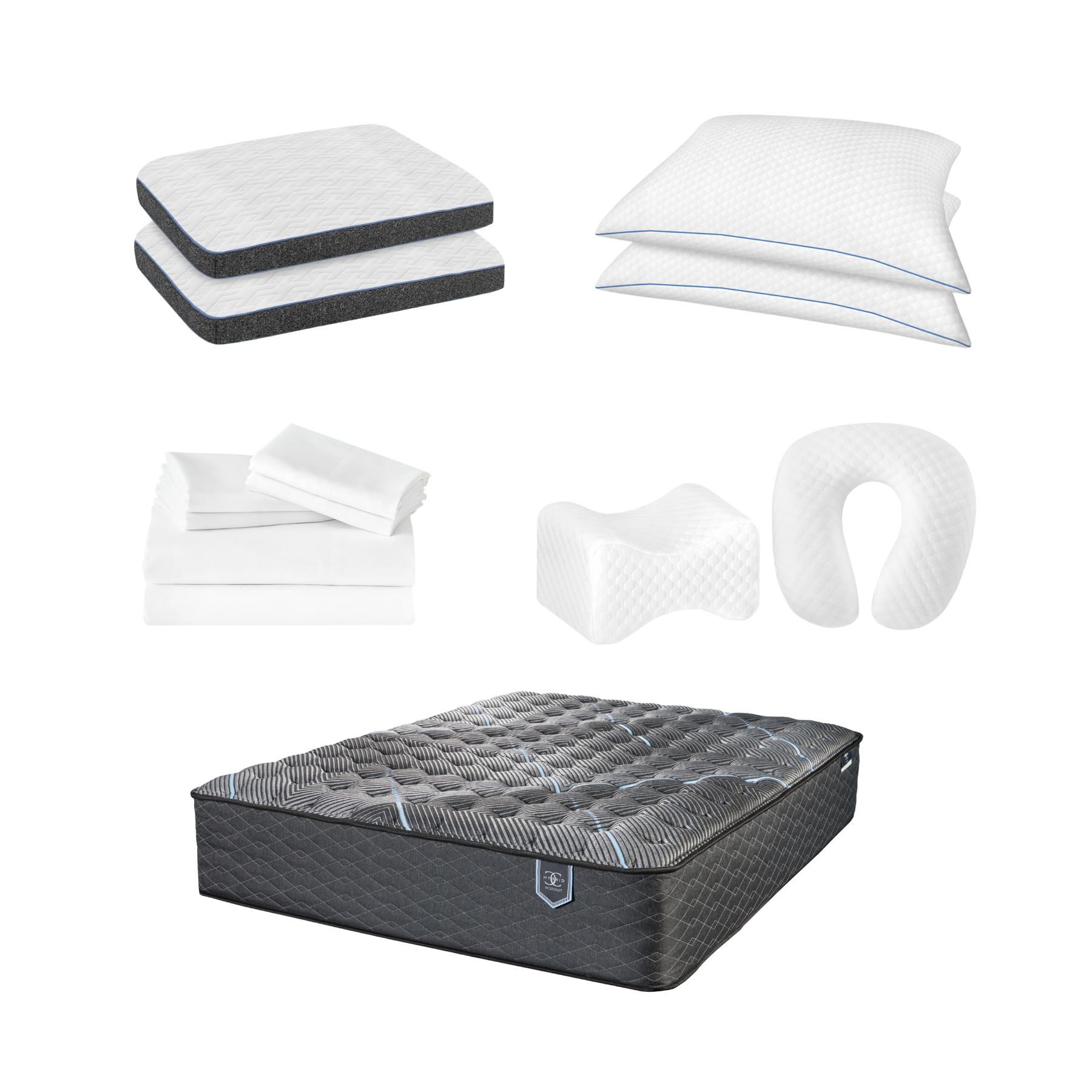 Restonic ComfortCare Hybrid Firm King Mattress + 12-Piece Bedding Pack