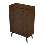 Caroline Mid Century Modern 5-Drawer Solid Wood Dresser