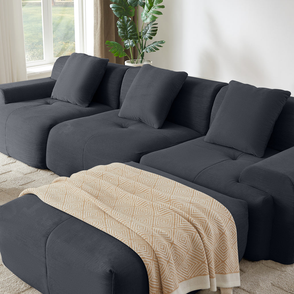 113" Modern L-Shaped Modular Sectional Sofa for Living Room
