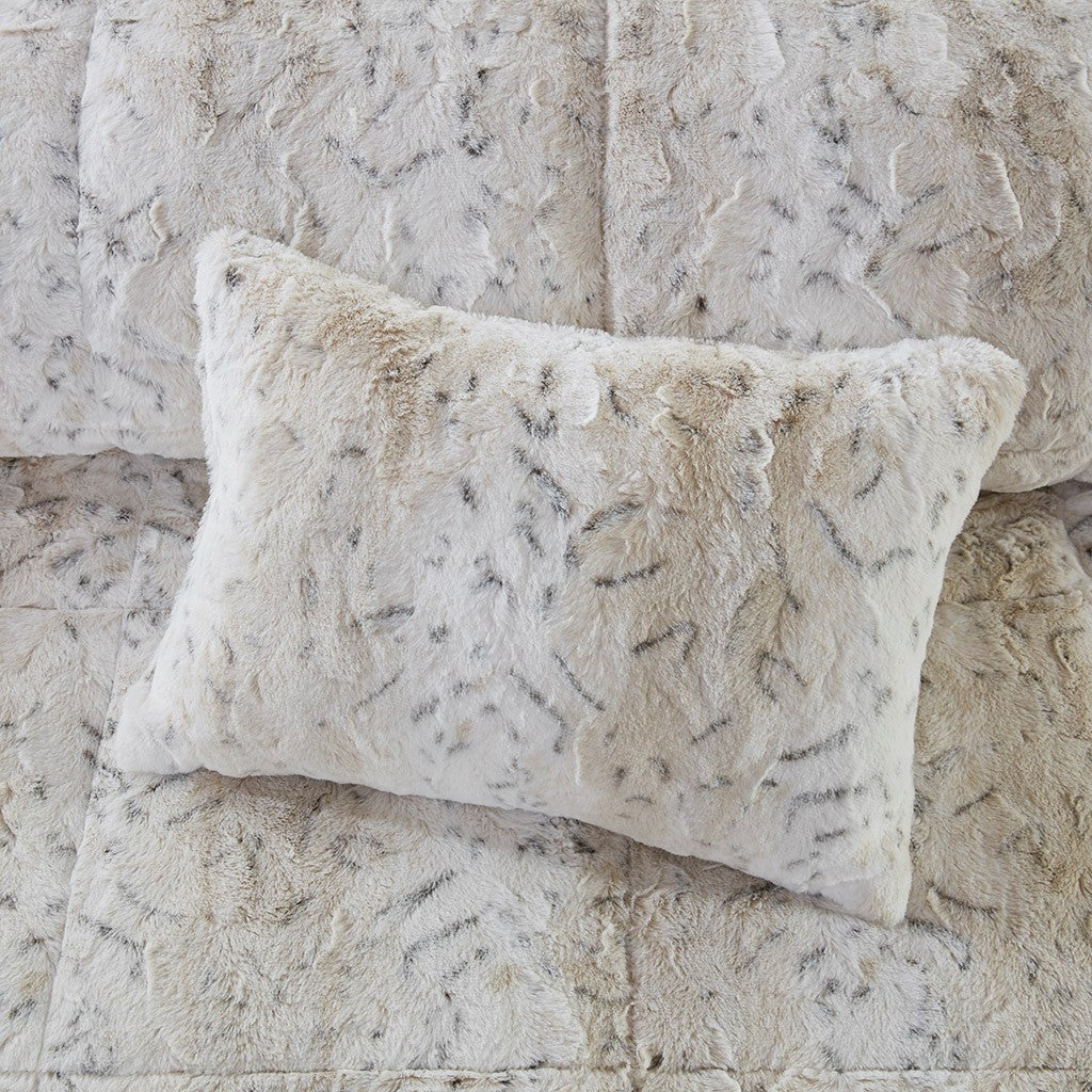 King 4PC Faux Fur Comforter Set