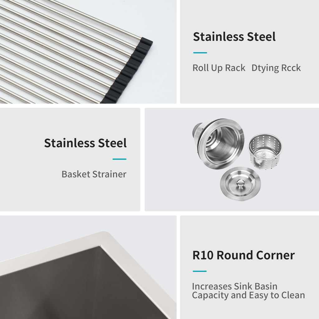 16 Gauge Stainless Steel Undermount Double Bowl Kitchen Sink
