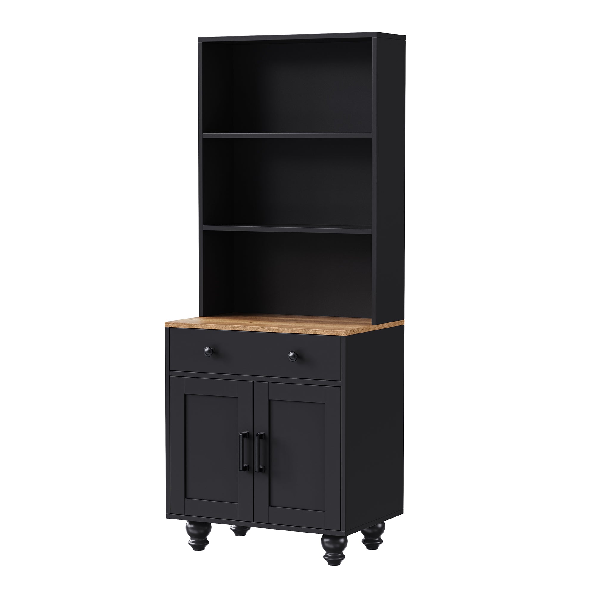 ON-Trend Farmhouse Storage Cabinet with Gourd-Shaped Legs
