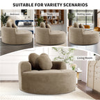 Round Sofa Bed with Memory Foam Sectional Couches for Living Room