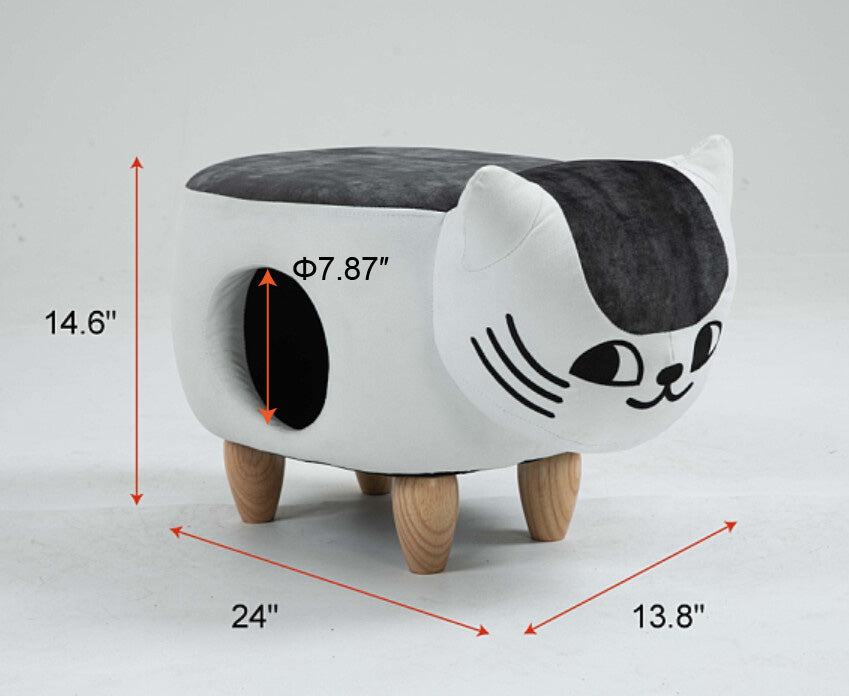 Caroline the Cat Ottoman