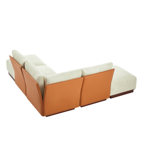 Velora 88.5 in. 5-Piece V Shaped Boucle Modular Sectional Sofa