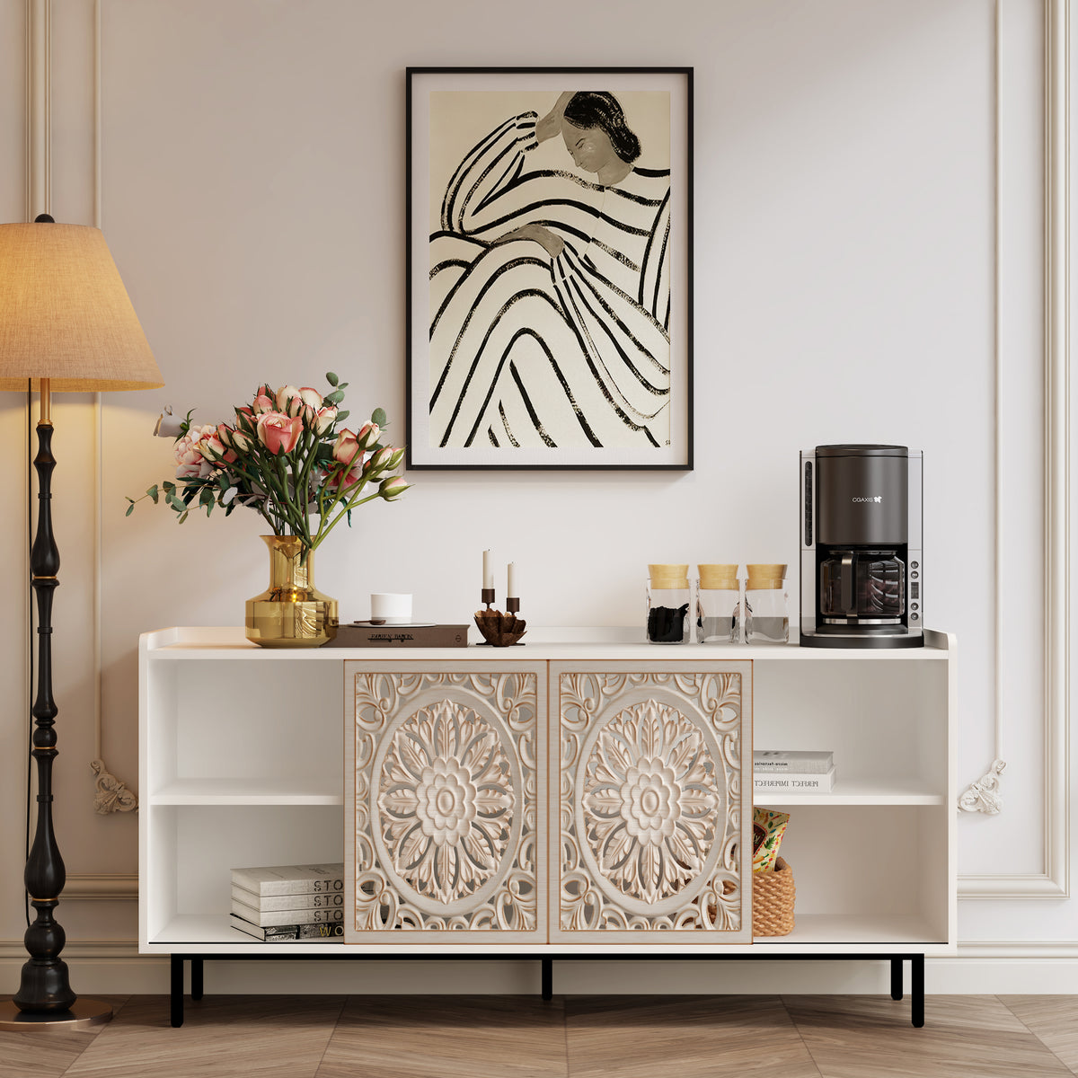 Living Room Furniture Mid Century Modern Tv Stand Kitchen Storage
