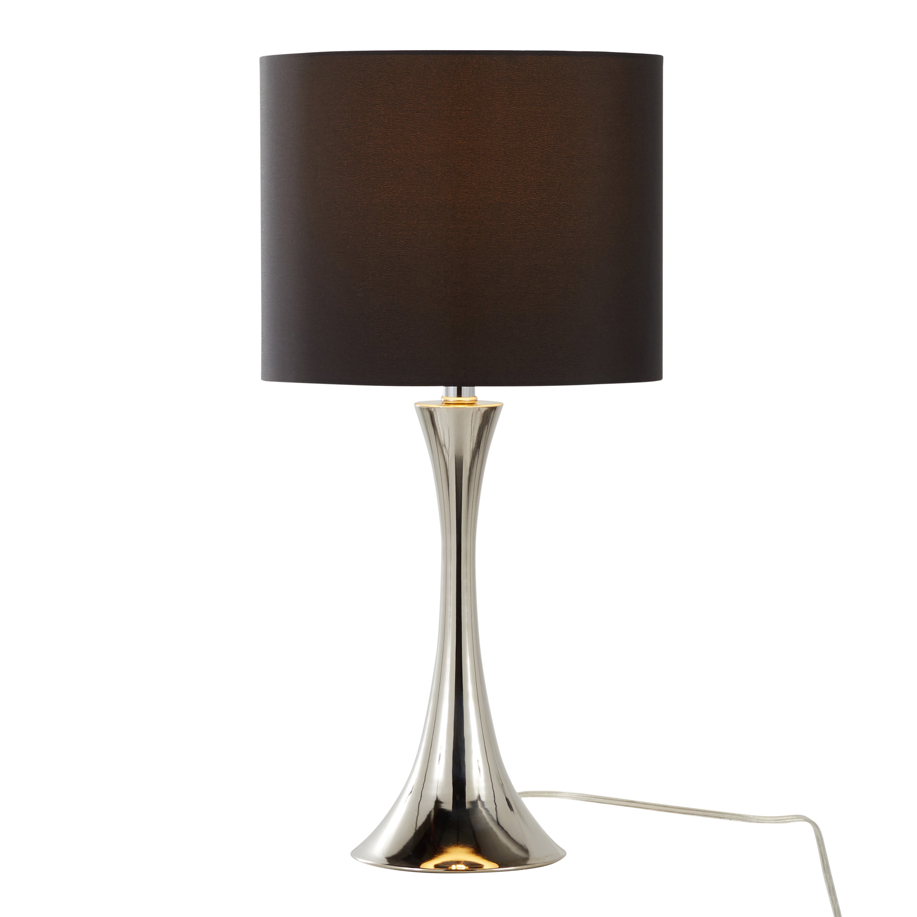 24" Contemporary Metal Table Lamp in Polished Nickel