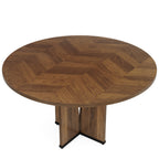 39.4" Round Dining Table for 4, Rustic