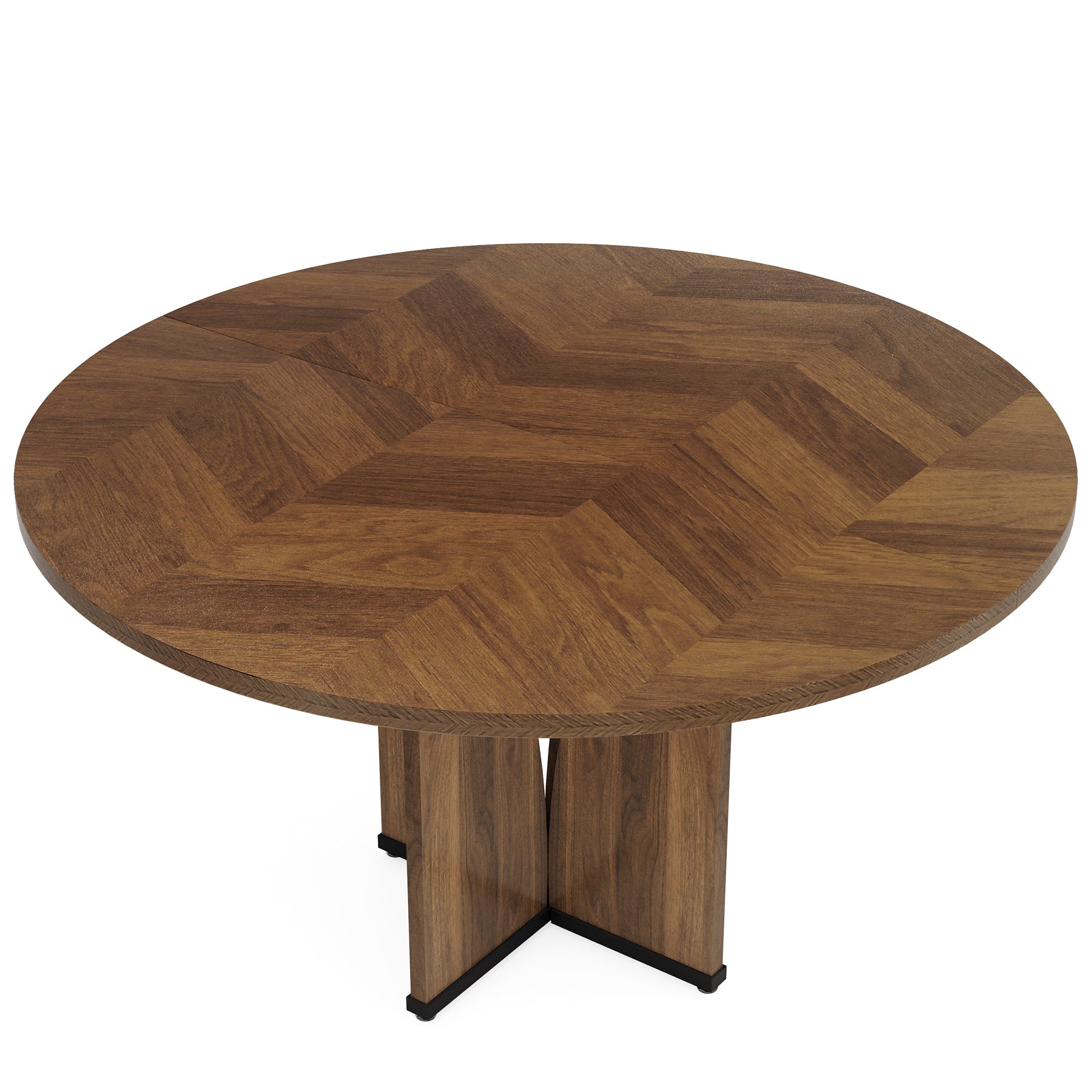 39.4" Round Dining Table for 4, Rustic