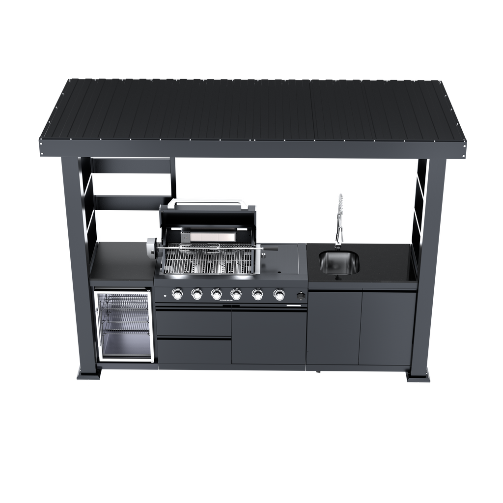 Deluxe Stainless Steel Gas Outdoor Kitchen Barbecue Island Grill