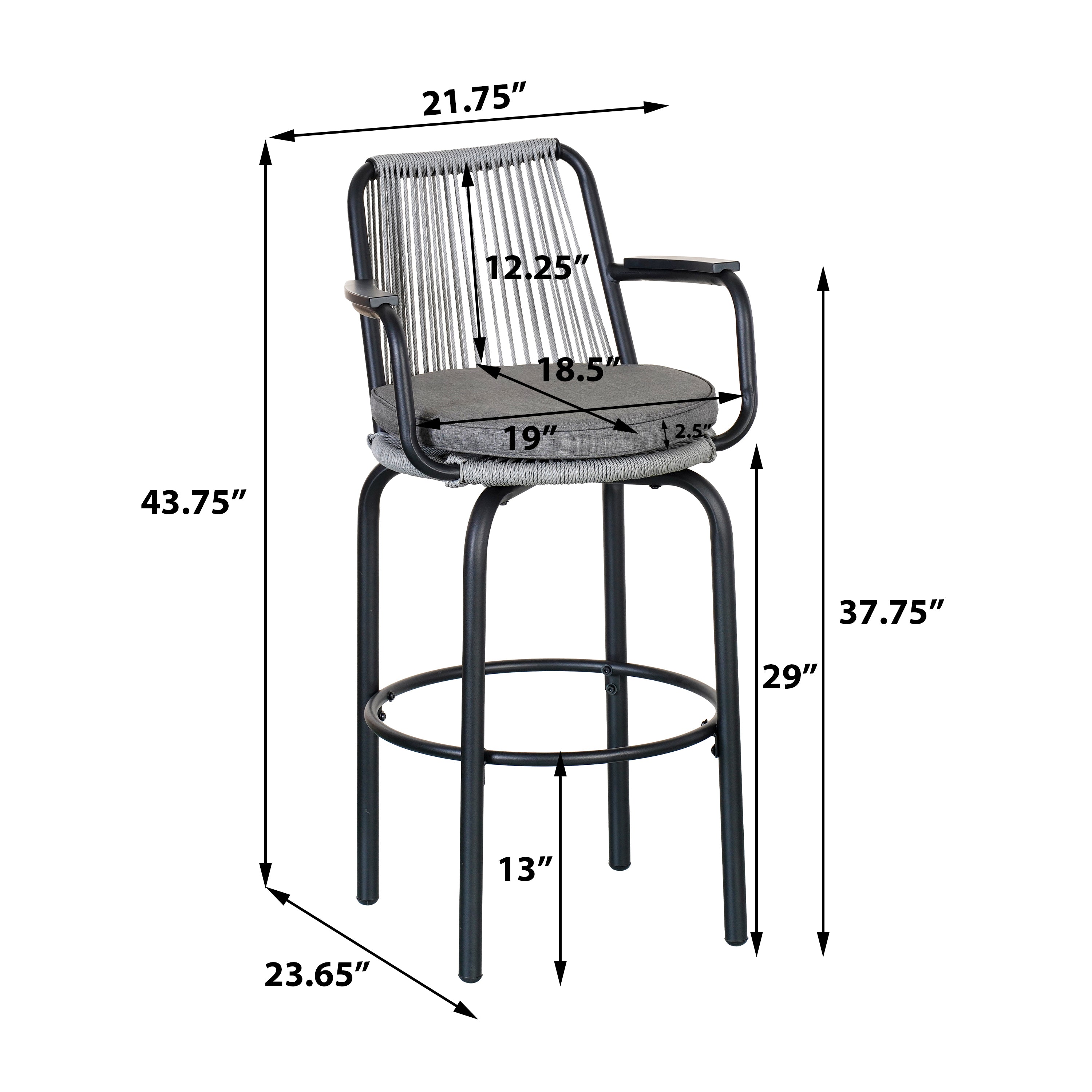 Outdoor Patio Bar Stools Set of 2