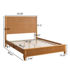 Solid Wood Bed Frame with Tall Headboard